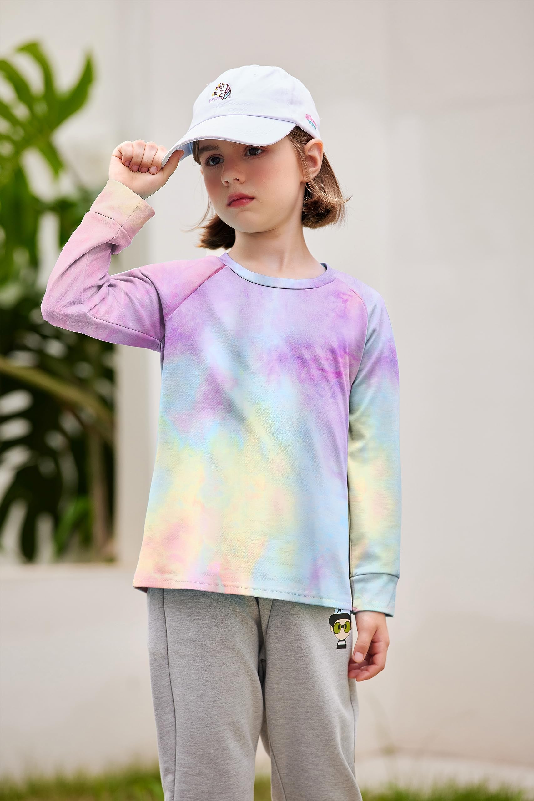 Arshiner Kids Girls Tie Dye Long Sleeve Casual Loose Crewneck Sweatshirts for 4-5T