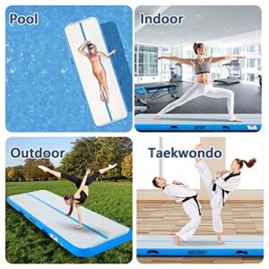 AECOJOY Air Gymnastics Mat Tumbling Mat 13ft Gymnastics Training Mat 4” Thickness Inflatable Tracks for Tumbling, Home Use, Training, Gym, Water (13ft*3.3ft*4in,Blue)