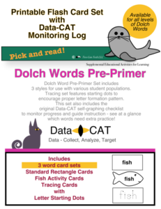 dolch pre-primer flash cards