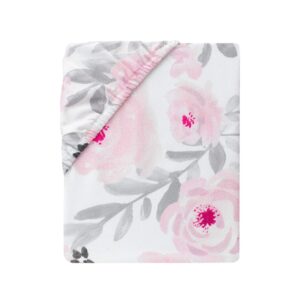 Bedtime Originals Blossom Fitted Mini Crib Sheet - Pink, Gray, White, Floral