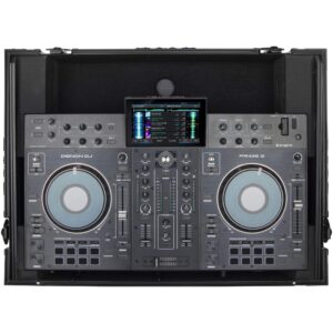 Odyssey Cases Denon Prime 2 Glide StyleTM Black Flight Case with 1U Rack Space.