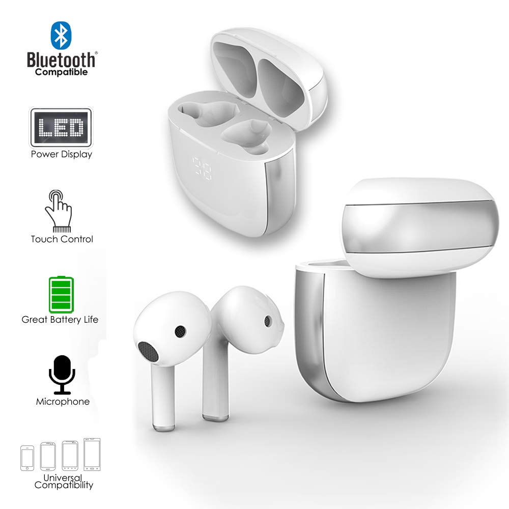 Bluetooth 5.0 Wireless Earbuds,K6 TWS Wireless Earbud Headphones in-Ear Earphones with Charging Case, Mini Car Headset Built-in Mic