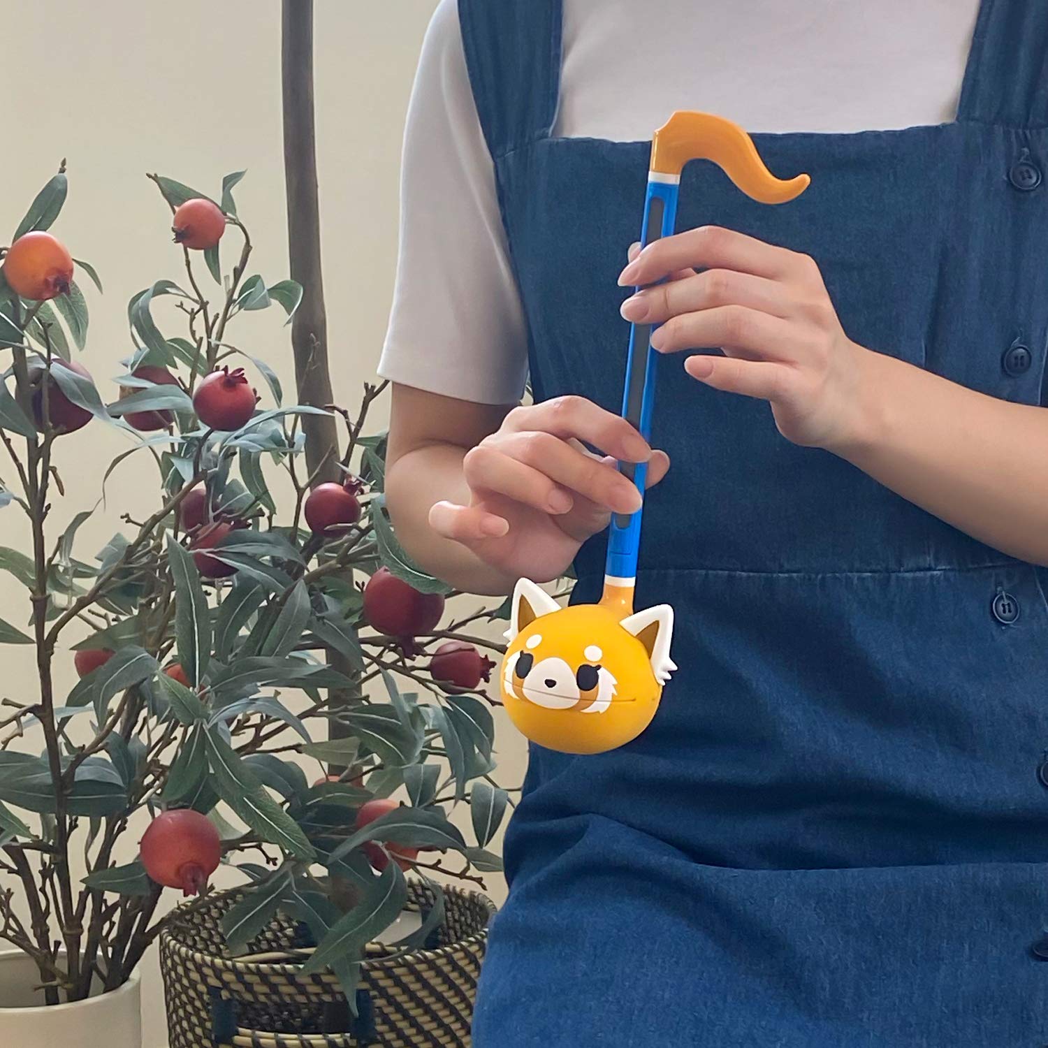 Otamatone Classic Aggretsuko Happy Sweet [Officially Licensed Sanrio] Japanese Character Electronic Musical Instrument Portable Synthesizer from Japan Maywa Denki for Children Kids and Adults Gift