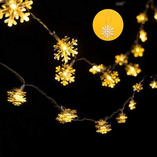 Christmas Snowflake String Lights 20LED-(2M/6.56ft), 2 Lighting Modes for Home Garden Party Centerpiece Decoration