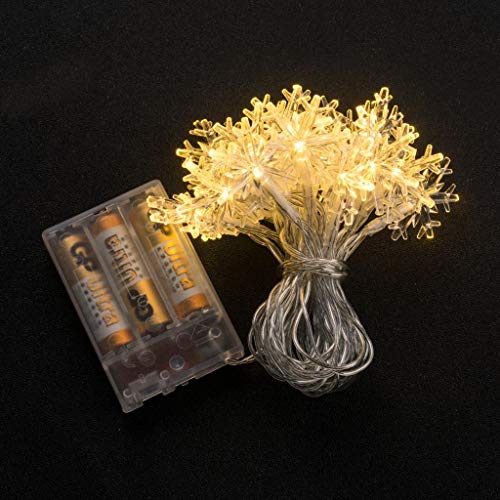 Christmas Snowflake String Lights 20LED-(2M/6.56ft), 2 Lighting Modes for Home Garden Party Centerpiece Decoration