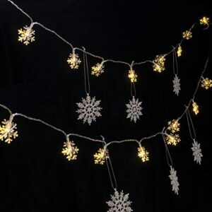 Christmas Snowflake String Lights 20LED-(2M/6.56ft), 2 Lighting Modes for Home Garden Party Centerpiece Decoration