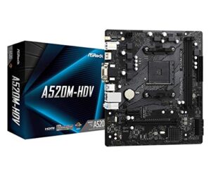 asrock a520m-hdv supports amd am4 socket ryzen™ 3000, 4000 g-series and 5000 and 5000 g-series desktop processors motherboard, 32 gb memory storage