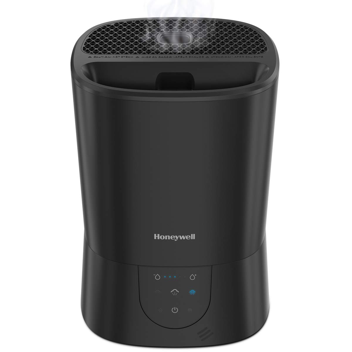 Honeywell Easy-to-Care Filter Free Warm Mist Humidifier, Medium Rooms, 1.5 Gallon Tank – Humidistat for Bedroom, Home or Office Black