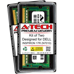 a-tech 8gb (2 x 4gb) ram for dell inspiron 17r (n7010) | ddr3 1333mhz sodimm pc3-10600 204-pin non-ecc memory upgrade kit