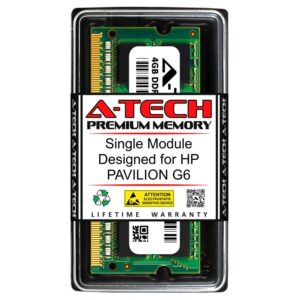 a-tech 4gb ram for hp pavilion g6 | ddr3 1333mhz sodimm pc3-10600 204-pin non-ecc memory upgrade module