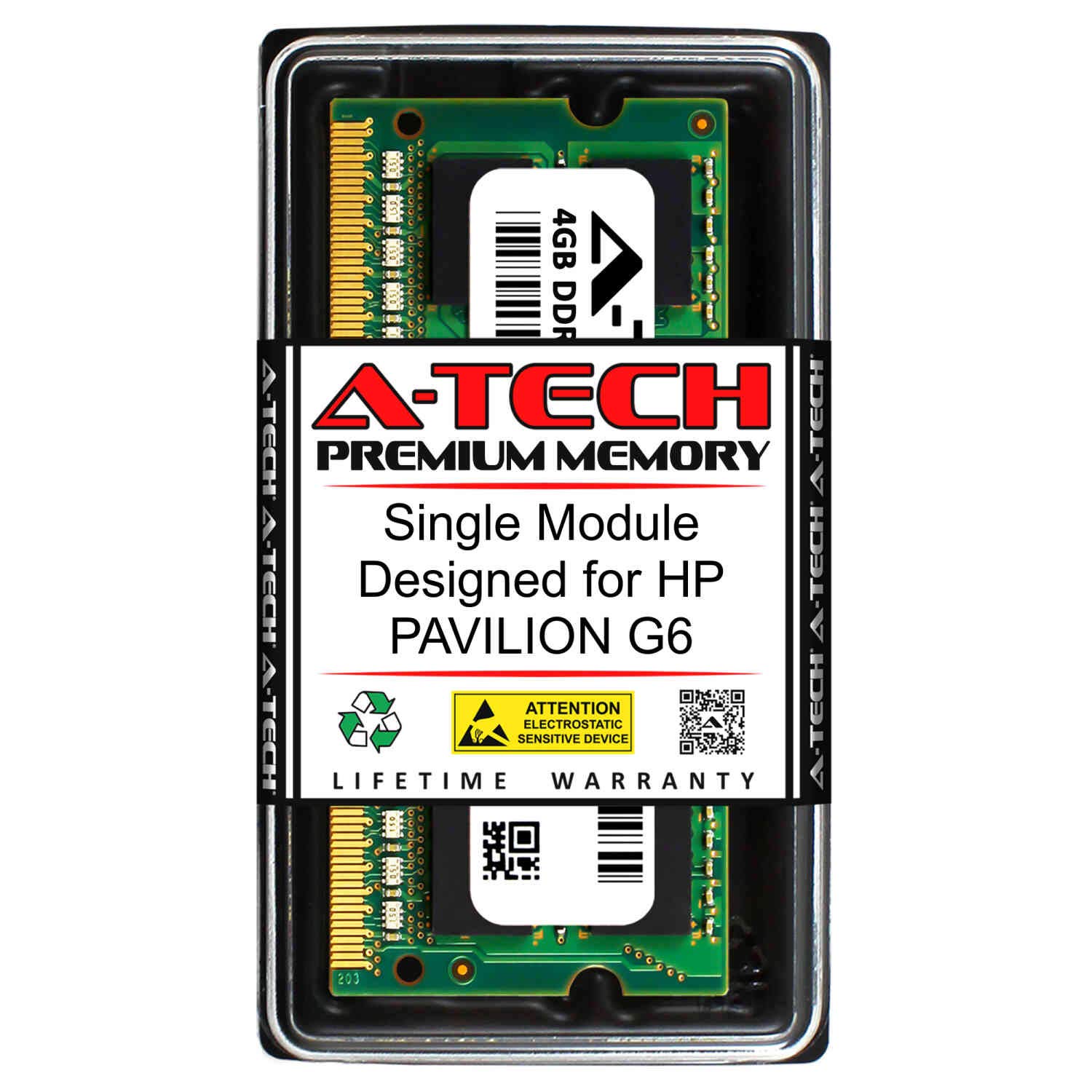 A-Tech 4GB RAM for HP Pavilion G6 | DDR3 1333MHz SODIMM PC3-10600 204-Pin Non-ECC Memory Upgrade Module