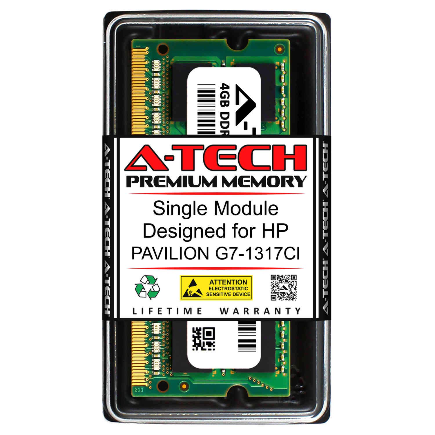 A-Tech 4GB RAM for HP Pavilion G7-1317CL | DDR3 1333MHz SODIMM PC3-10600 204-Pin Non-ECC Memory Upgrade Module