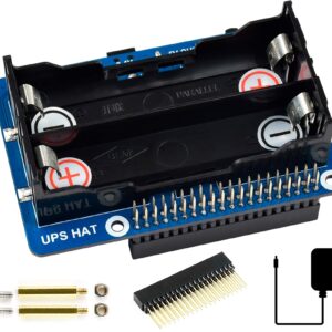 Uninterruptible Power Supply UPS HAT for Raspberry Pi Series Boards(Raspberry Pi 4 Model B/3B+/3B) Charge and Power Output at The Same Time,Multi Battery Protection Circuits