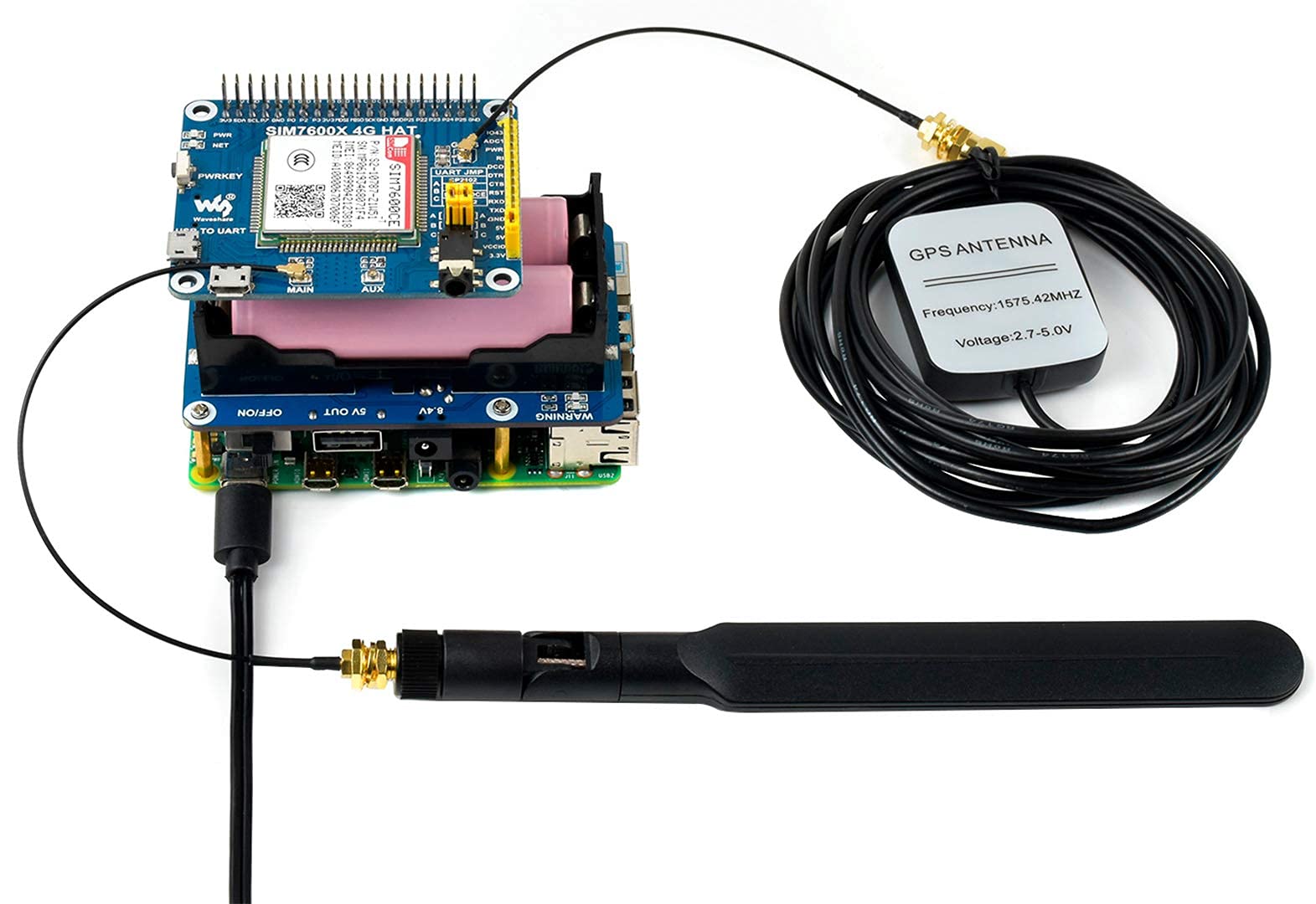 Uninterruptible Power Supply UPS HAT for Raspberry Pi Series Boards(Raspberry Pi 4 Model B/3B+/3B) Charge and Power Output at The Same Time,Multi Battery Protection Circuits