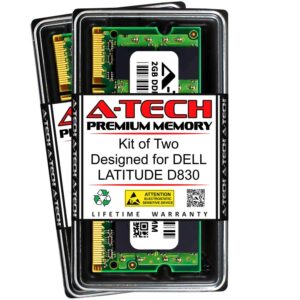 a-tech 4gb (2 x 2gb) ram for dell latitude d830 | ddr2 800mhz sodimm pc2-6400 200-pin non-ecc memory upgrade kit