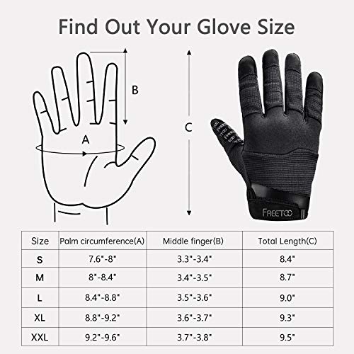 FREETOO Touch Screen Protective Gloves for Men Dexterou Anti Grip Working Gloves for Driving Wild Anti Vibration Gloves