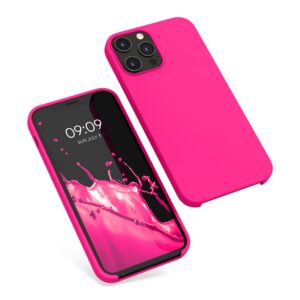 kwmobile Case Compatible with Apple iPhone 12 Pro Max Case - TPU Silicone Phone Cover with Soft Finish - Neon Pink