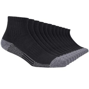 Heatuff 12 Pairs Men's Cotton Performance Athletic High Ankle Extra Heavy Cushion Quarter Socks