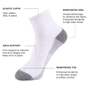 Heatuff 12 Pairs Men's Cotton Performance Athletic High Ankle Extra Heavy Cushion Quarter Socks