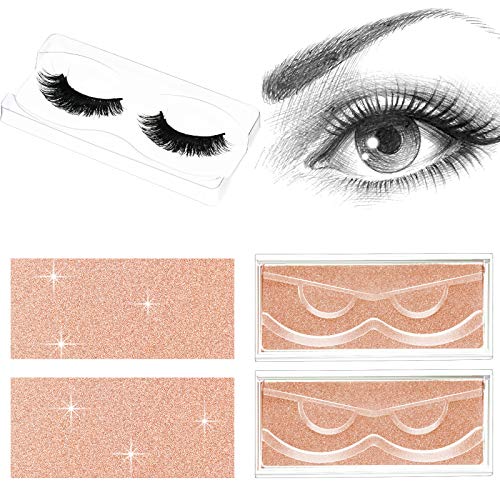 50 Sets Empty Eyelash Case Set, Include 50 Empty Eyelash Box Lash Box Packaging Eyelash Storage Box, 50 Eyelash Box Tray False Eyelash Storage Box Tray, 50 Internal Background Paper (Champagne Gold)