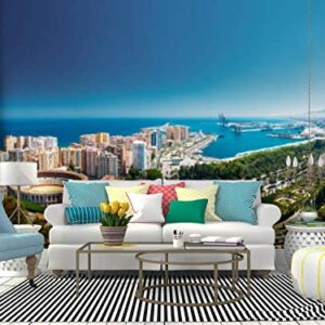 Kanworse Malaga Spain Cityscape View of Malaga Plaza De Toros De Ronda Canvas Print Wallpaper Wall Mural Self Adhesive Peel & Stick Wallpaper Home Craft Wall Decal Wall Poster Sticker for Living Room