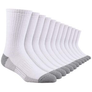 heatuff 12 pairs men's cotton performance athletic crew extra heavy cushion socks