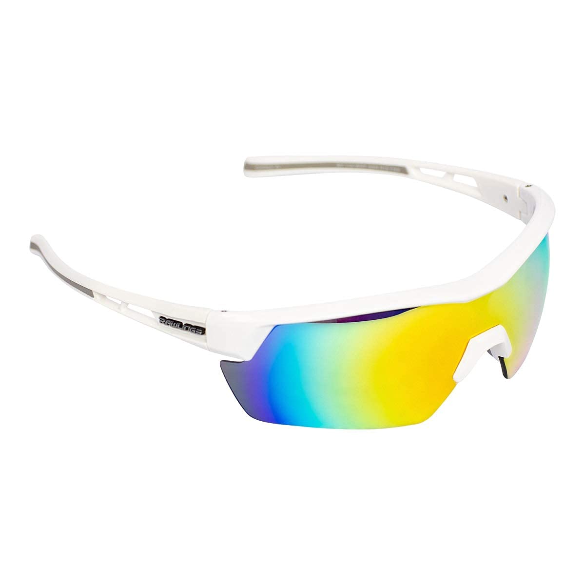 Rawlings 134 Kids Sunglasses for Baseball and Youth Softball Sunglasses - 100% UV Lightweight Poly Lens with Stylish Shield Lenses(White/Orange)