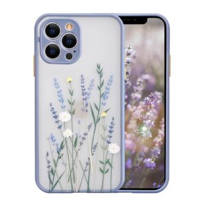 Ownest Compatible with iPhone 7 Plus/8 Plus Case with Clear Flower Frosted PC Back 3D Floral Girls Woman and Soft TPU Bumper Protective Silicone Slim Case for iPhone 7 Plus/8 Plus-Purple