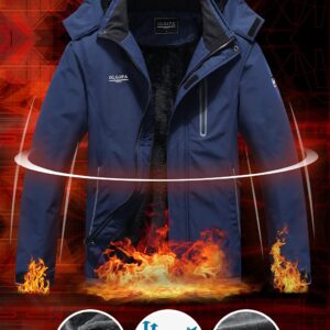 DLGJPA Men's Mountain Waterproof Ski Jacket Hooded Windbreakers Windproof Raincoat Winter Warm Snow Coat