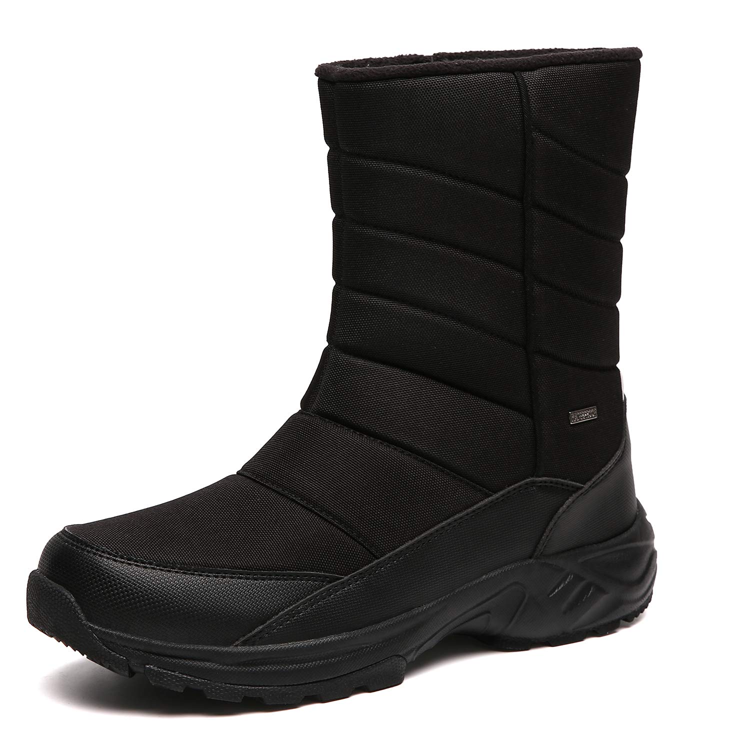 SILENTCARE Mens Winter Mid-Calf Snow Boot Fur Warm Waterproof Slip On Outdoor Athletic