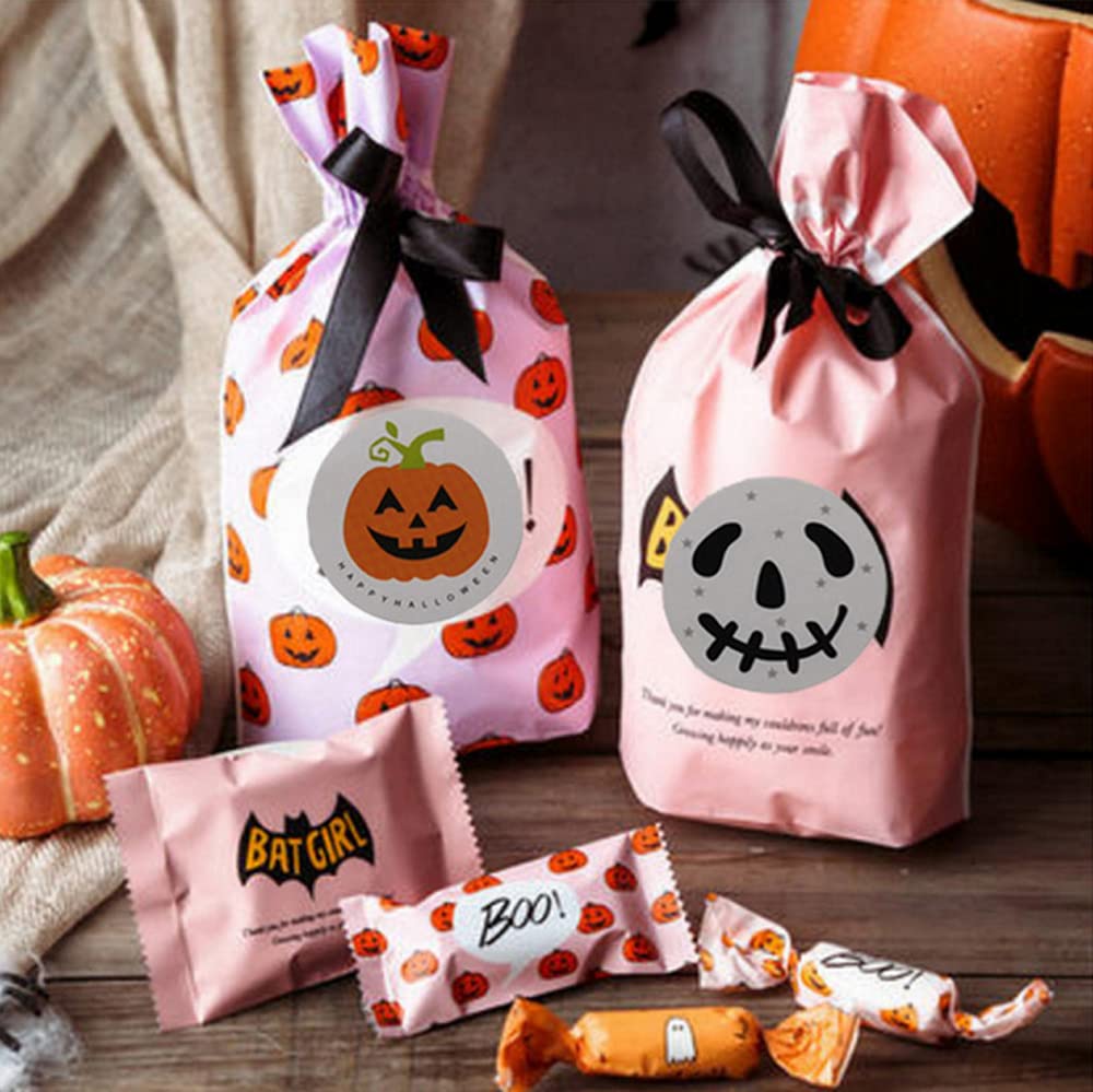 120 pcs Halloween Sealing Sticker Ghost Pumpkin Stickers Adhesive Label Stickers Round Sealing Decals Candy Bag Gifts Wrapping Stickers Packaging Envelope Seals