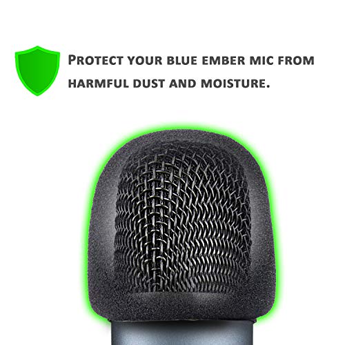 YOUSHARES Blue Ember Pop Filter - Ember Mic Windscreen Foam Cover to Reduce Plosive Wind Noises