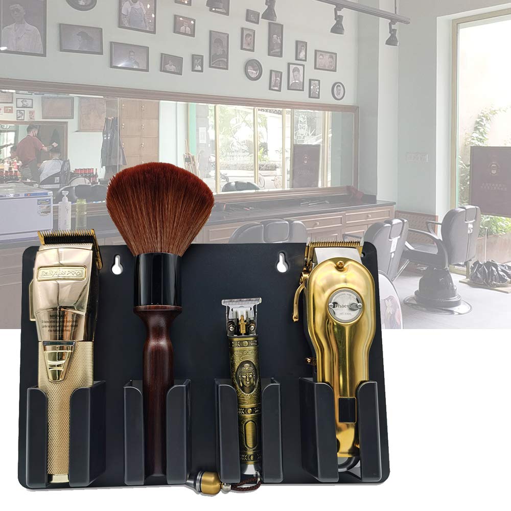 Barber Work Station Clipper Holder, Barber clipper keeper, Barber Clipper Organizer. (Black Wall mount)