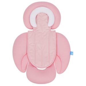 coolbebe new 2-in-1 head & body supports for baby newborn infants - extra soft stroller cushion pads car seat insert, prefect for all seasons, pink