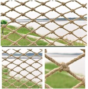 hynet rope net for treehouse, plants fence hemp rope netting children swing climbing safety net balcony railing protective net playground hammock cargo net (size : 2 * 8m(7 * 26ft))