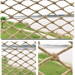 Hynet Rope Net for Treehouse, Plants Fence Hemp Rope Netting Children Swing Climbing Safety Net Balcony Railing Protective Net Playground Hammock Cargo Net (Size : 2 * 8m(7 * 26ft))