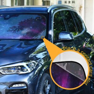 senya Car Windshield Sun Shade Universe Galaxy Nebula Space Blocks UV Rays Sun Visor Protector Accordion Folding Auto Sunshade for Car Truck SUV 55x28inch