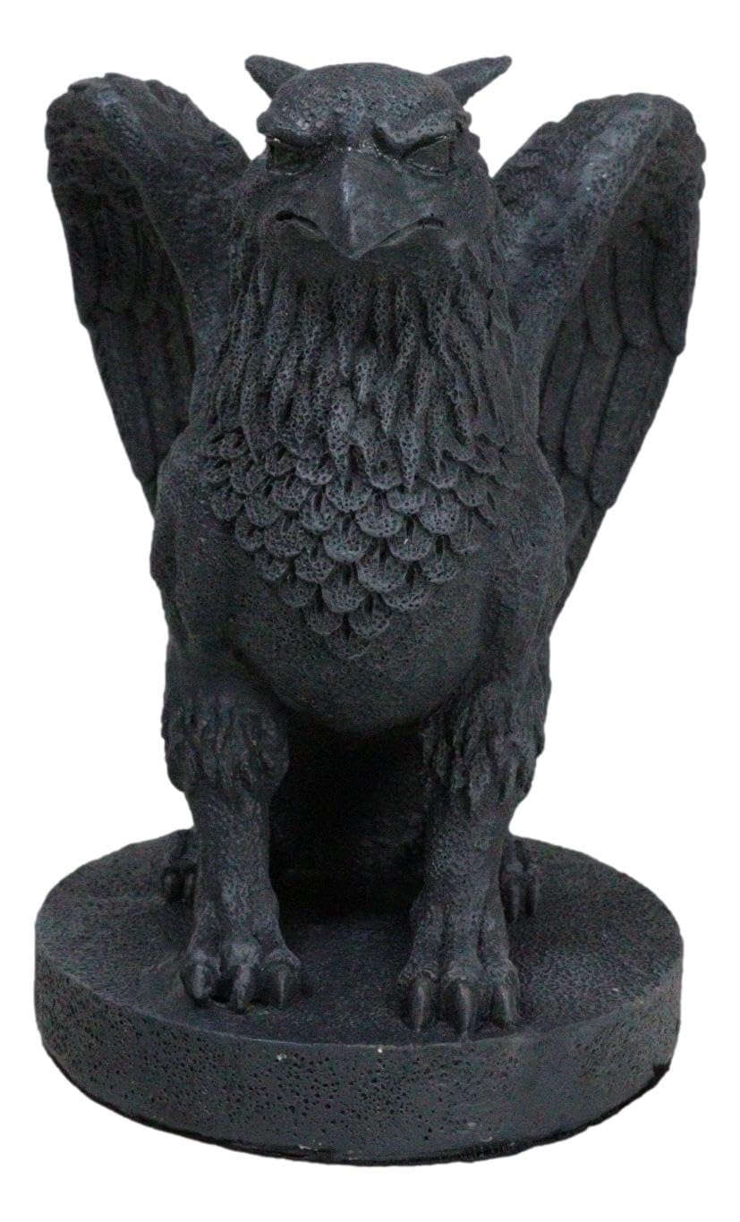 Ebros Gift Mythical Winged Griffon Griffin Eagle Lion Gargoyle Statue Faux Stone Resin Home Decor Figurine 6.75" Tall Gothic Sculptures Statues and Figurines Might and Magic Heroes and Royalty Symbol