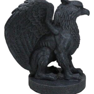 Ebros Gift Mythical Winged Griffon Griffin Eagle Lion Gargoyle Statue Faux Stone Resin Home Decor Figurine 6.75" Tall Gothic Sculptures Statues and Figurines Might and Magic Heroes and Royalty Symbol