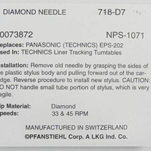 Pfanstiehl Phonograph Needle For Panasonic Technics EPS-22 23C 25CS 27CS 28CS 53CS EPC202 & Others