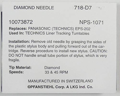 Pfanstiehl Phonograph Needle For Panasonic Technics EPS-22 23C 25CS 27CS 28CS 53CS EPC202 & Others