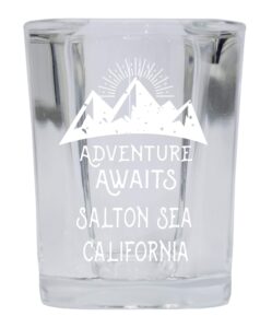 r and r imports salton sea california souvenir laser engraved 2 ounce square base liquor shot glass 4-pack adventure awaits design