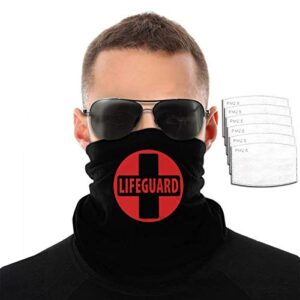lifeguard gear logo 3d neck gaiter bandana mouth mask for fishing, perfect for men women