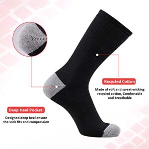 Heatuff 12 Pairs Men's Cotton Performance Athletic Crew Extra Heavy Cushion Socks