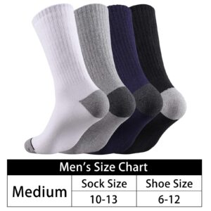 Heatuff 12 Pairs Men's Cotton Performance Athletic Crew Extra Heavy Cushion Socks