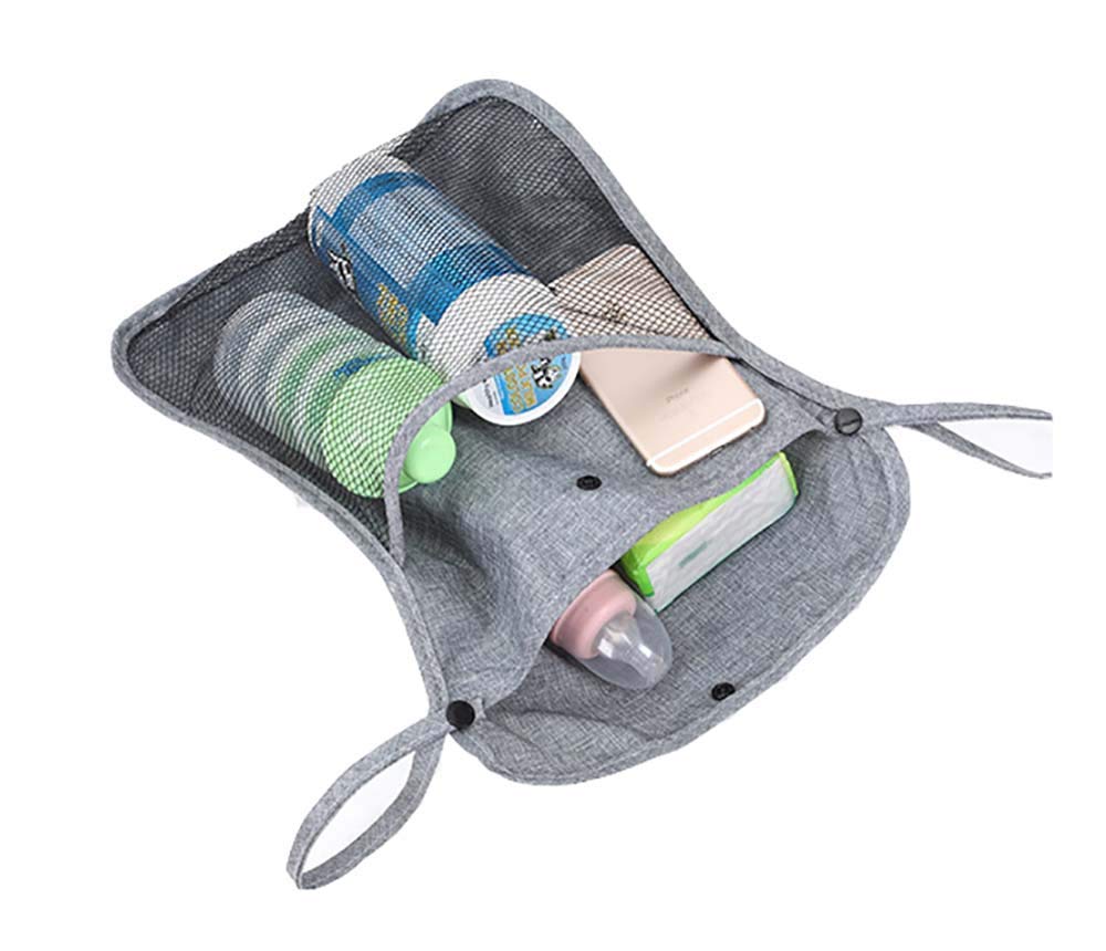 Baby Stroller Organizer with two Storage Pockets front mesh pocket-for bottles nappy baby cloth Diaper storage,Secure Straps, Detachable webbing easy crab strollers