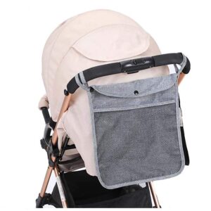 Baby Stroller Organizer with two Storage Pockets front mesh pocket-for bottles nappy baby cloth Diaper storage,Secure Straps, Detachable webbing easy crab strollers