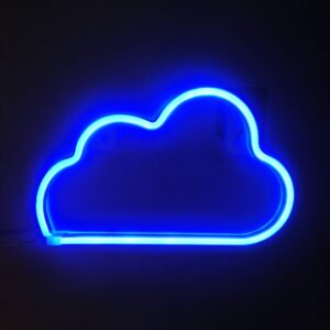 GMY LED Light Signs Wall Decor, Cloud and Lightning Bolt LED Neon Signs for Bedromm, by USB Charging/Battery, Decorative Neon Light for Party, Wedding, Game Room Decor, Christmas Decor, 2Pack