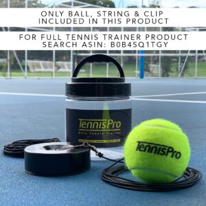 Tennis Pro Tennis Trainer Replacement Ball | ITF Tournament Grade Tennis Ball | Professional Choice Tennis Rebounder Ball | Tennis Ball on a String | Quick Clip and Anti-tangle Technology