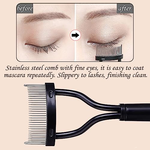 KINGMAS Eyelash Comb Separator, Eye Lash Separator Eyelash Definer Mascara Comb Applicator with Cover - Arc Designed